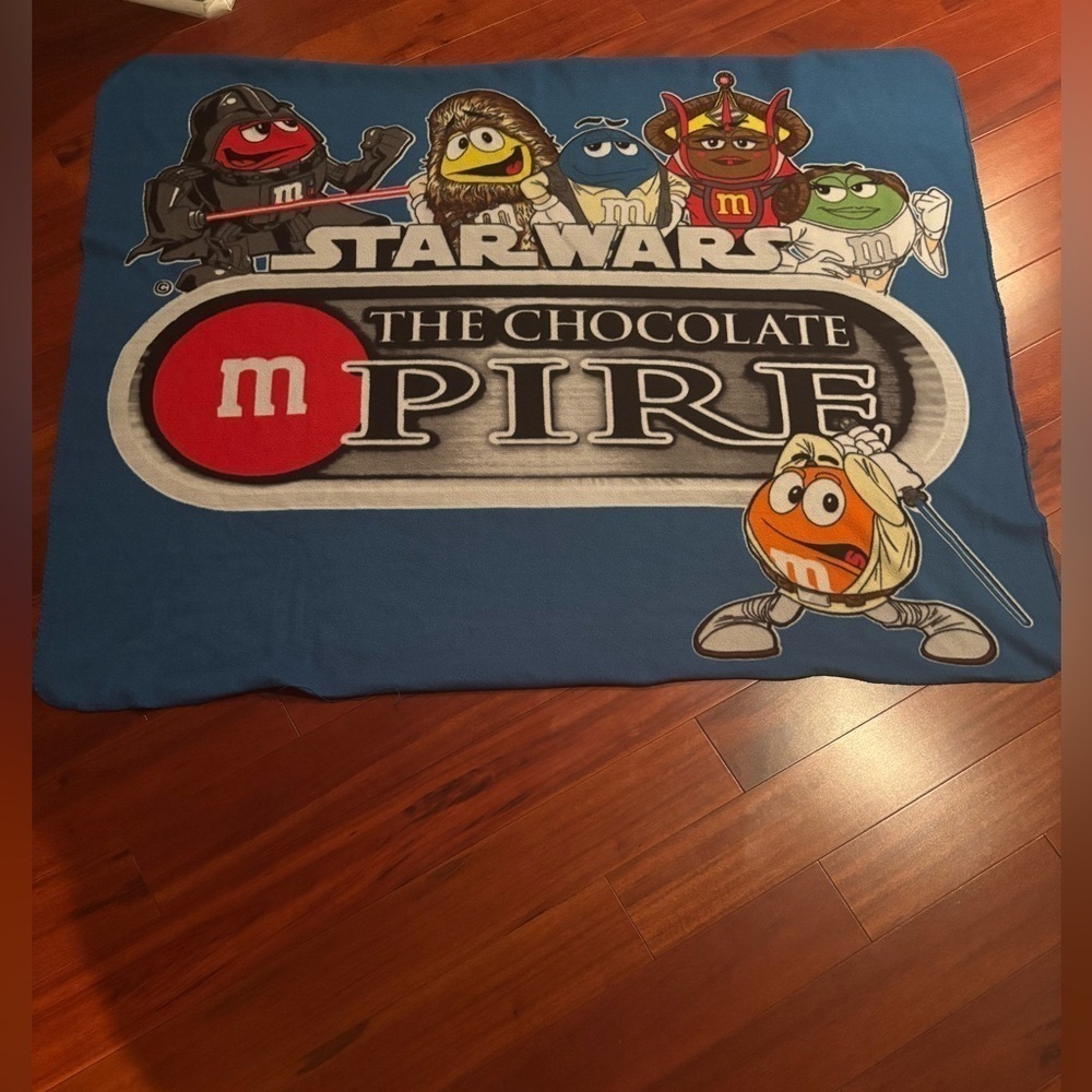 Star Wars M&M's The Chocolate Empire Blanket Throw- Blue